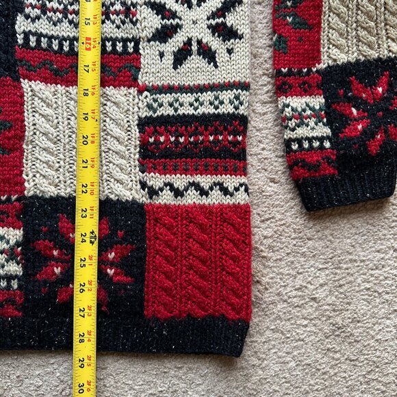 Jones New York Sweater Womens Large Vtg Hand Knit Wool Pullover Mock Neck - Picture 9 of 10